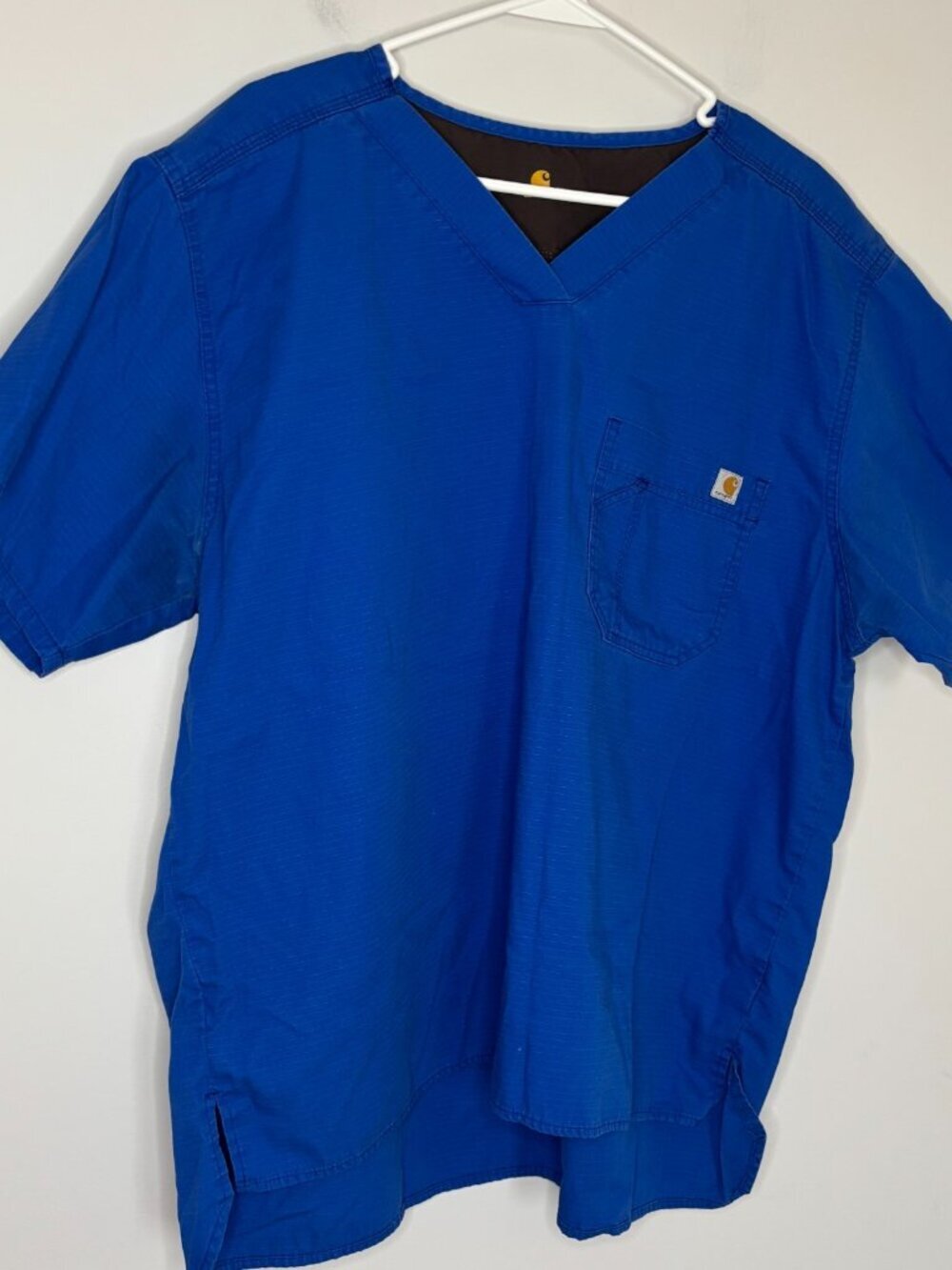 CARHARTT Scrub Top Mens XL Royal Pocket Short Sleeve VNeck Healthcare Medical